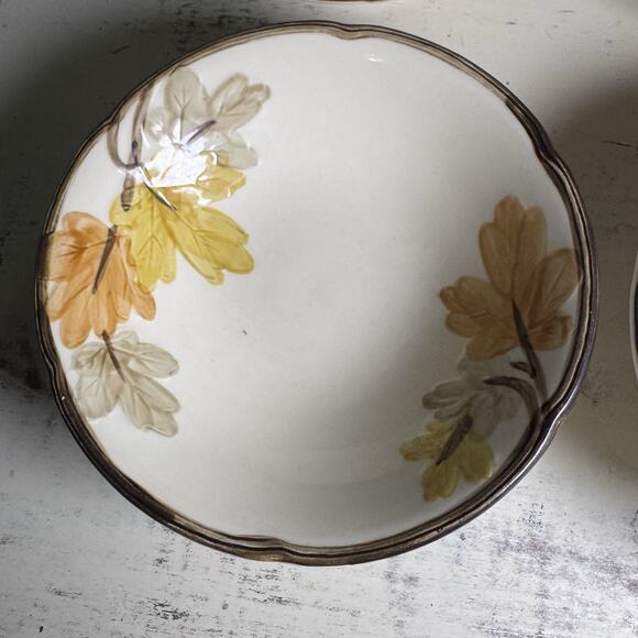 SET (4) Franciscan OCTOBER Fall Leaves 7" Soup, Cereal Bowls - Picture 5 of 6